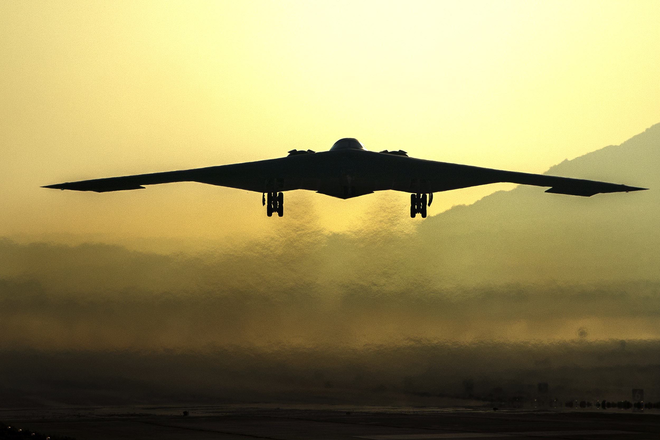 B-2 taking the runway early morning