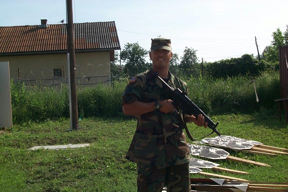 vetaran in his military uniform on duty