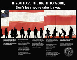 Photo of right to work poster in english