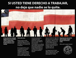 Photo of right to work poster in Spanish
